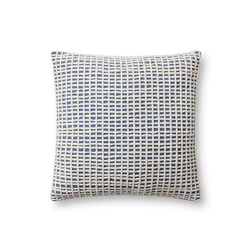 Loloi PLL0119 Blue/Ivory 18'' x 18'' Cover w/Poly Pillow
