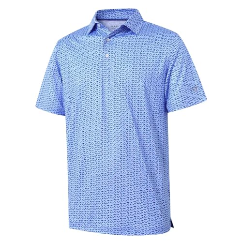 Golf Shirts for Men Dry Fit Short Sleeve Print Performance Moisture Wicking Polo Shirt Animal Print