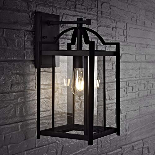 Safavieh Lighting Portar Black Outdoor Wall Lantern (LED Bulb Included)