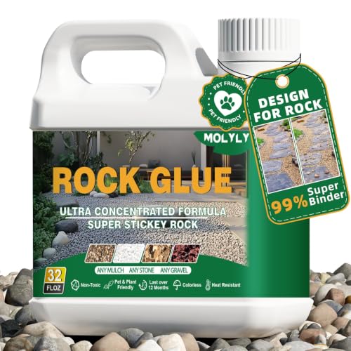 MOLYLY Rock Glue for Landscaping - 32OZ Mulch Glue and Gravel Binder