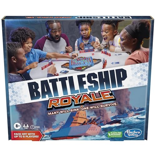 Hasbro Gaming Battleship Royale Edition Game for 2 to 6 Players, Battleship Party Board Game for Groups, Family Games for Ages 8 and Up, (Amazon Exclusive)