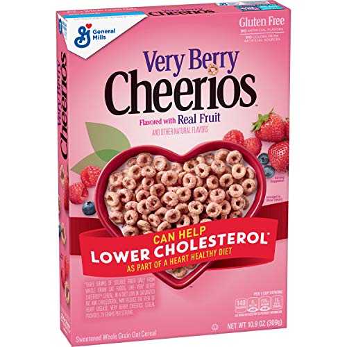 Very Berry Cheerios, Heart Healthy Gluten Free Breakfast Cereal, Made with Whole Grain Oats, 10.9 oz