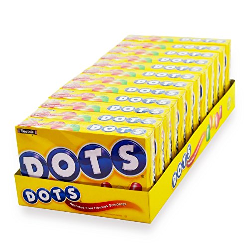 DOTS Individually Wrapped Candy Holiday Pack - Original Gummy Candy Flavors - Cherry, Lime, Orange, Lemon, Strawberry - Gluten Free, Kosher & Peanut Free Gumdrops - Bulk 12ct, 6.5oz Dots Candy Boxes