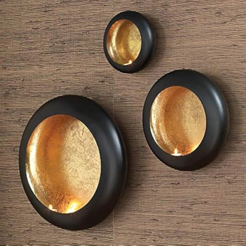 Global Views Harvest Moon Black Tealight Holder - Available in 3 Sizes, Large Holder