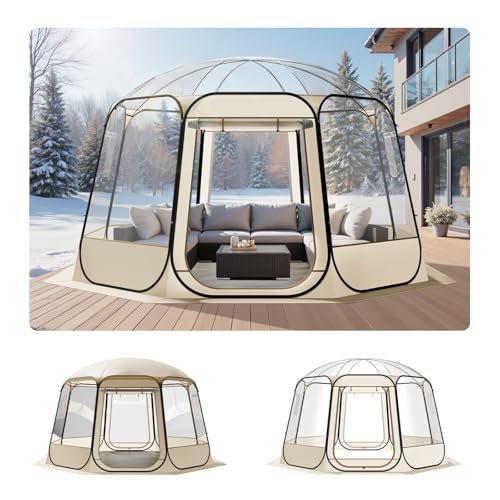VEVOR Pop up Bubble Tent, 12 x 11.1 ft Waterproof & UV-Resistant, Clear Camping Tent Shelter, Outdoor Garden Dome Igloo Tents with Windows, 540�Panoramic View, for 10-12 Persons Patio Backyard
