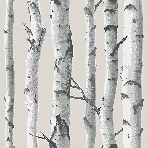 NuWallpaper Birch Tree Peel and Stick Wallpaper, Removable Wallpaper, 20.5 in x 18 ft