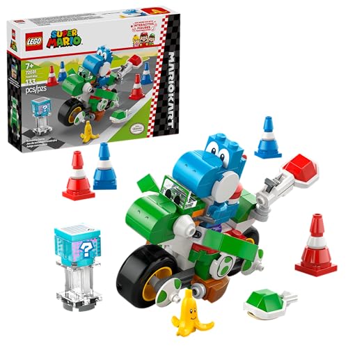 LEGO Super Mario: Mario Kart Yoshi Bike - Building Toy Set for Kids, Boys and Girls, Ages 7+ - Mario Kart Toy for Fans with Blue Yoshi - Gift Idea for Birthdays - 72031
