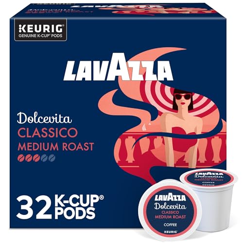 Lavazza Dolcevita Classico, Single-Serve Keurig K-Cup Pods, Medium Roast Coffee, 32-Count Box