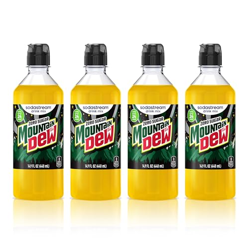 SodaStream® Mountain Dew Zero New Pour Bottles Soda Drink Mix, 14.9 Fl oz. (Pack of 4)