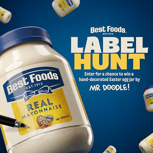 Best Foods Real Mayonnaise Mayo Jar For A Creamy Sandwich Spread or Condiment Gluten-Free, Made With 100% Cage-Free Eggs 30 oz