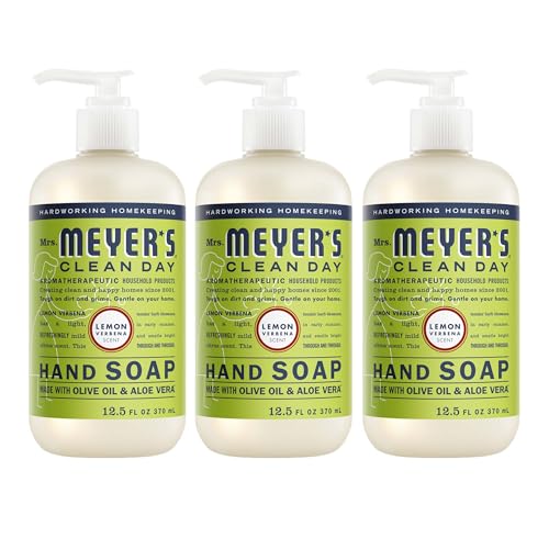 MRS. MEYER'S CLEAN DAY Hand Soap, Lemon Verbena Scent, 12.5 Fl Oz Bottle - 3 Pack