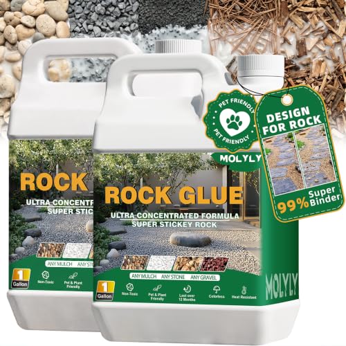 Rock Glue for Landscaping - 2 Gallon Mulch Glue, Gravel Binder & Stone Adhesive, Fast-Dry, Non-Toxic, Weather-Resistant for Patios, Garden, Walkways and Paths