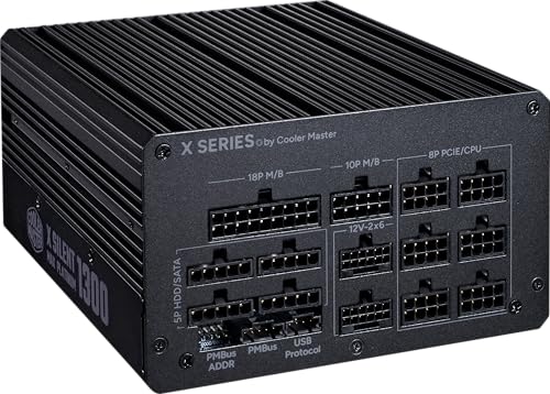 Cooler Master X Silent MAX Platinum 1300 Fully Modular Power Supply – 80+ Platinum Certified PSU, ATX 3.1 & PCIe 5.1 Ready, Low Noise, Infineon CoolMOS, 15-Year Warranty, Black