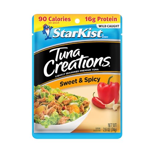 StarKist Tuna Creations Sweet and Spicy Pouch (2.6 oz - 1 Pack) Wild Caught, High Protein Shelf Stable Seafood, Gluten Free, Soy Free, No Draining, Ready to Eat for Salads and Sandwiches