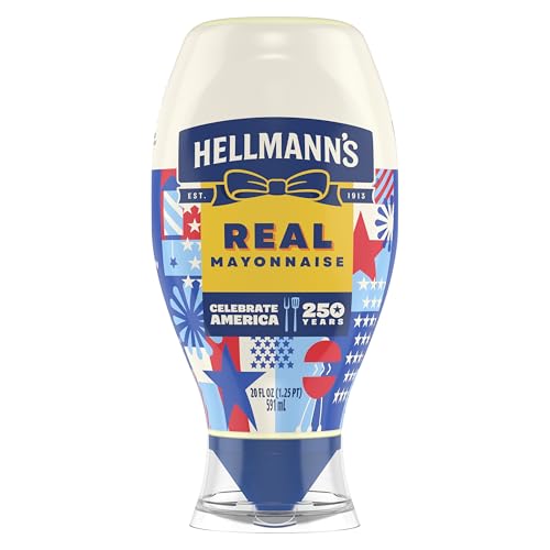 Hellmann's Real Mayonnaise Real Mayo Squeeze Bottle For a Rich Creamy Condiment Gluten Free, Made With Cage-Free Eggs 20 oz