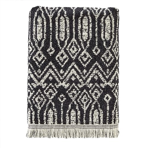 SKL Home Nador Jacquard Bath Towel, Black