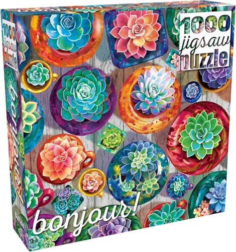 Buffalo Games - Gina Jane Lee - Succulent Selection - 1000 Piece Jigsaw Puzzle for Adults -Challenging Puzzle Perfect for Game Nights - Finished Size is 26.75 x 19.75