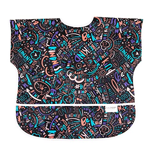 Bumkins Short Sleeve Bib for Girl or Boy, Toddler and Kids for 1-3 Years, Large Size, Essential Must Have for Junior Children, Eating, Mess Saving Soft Fabric Apron for Play, Born This Way