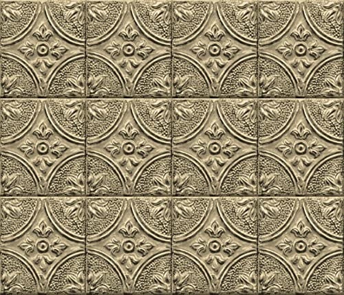 Brewster Home Fashions InHome NH2602 Restored Brass Peel & Stick Backsplash Tiles