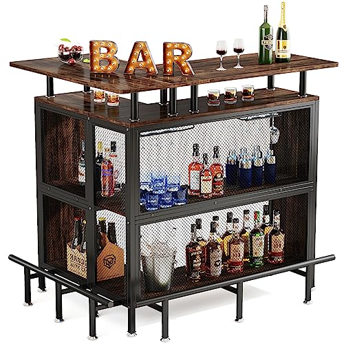 LITTLE TREE Home Bar Unit Mini Liquor Table Cabinet