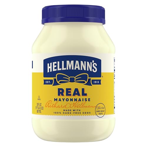 Hellmann's Mayonnaise Real Mayo 1 ct For A Creamy Sandwich Spread or Condiment Rich in Omega-3 ALA, Gluten Free 30 oz