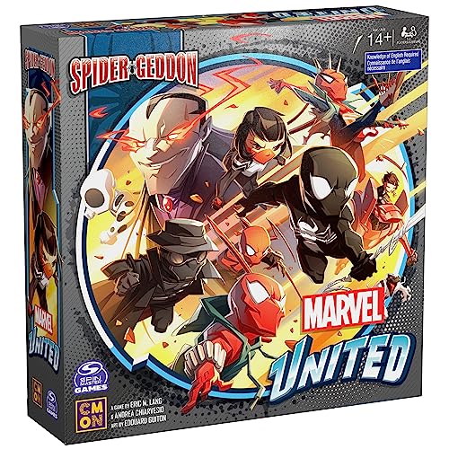 Spin Master Games, Marvel United: Spider-Geddon, Strategy Board Game, Collectible Spider Man Figurines, for Fans of Marvel Rivals & Action Movie Toys, 1-4 Players, for Ages 14 & Up