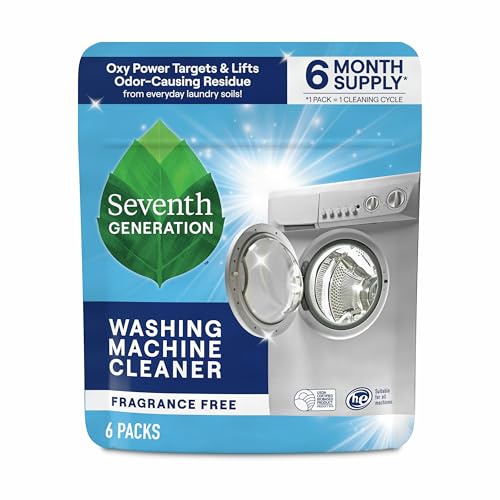 Seventh Generation Washing Machine Cleaner 6 Count Free & Clear Targets Odor-Causing Residue Powered by Oxy Power 4.2 oz
