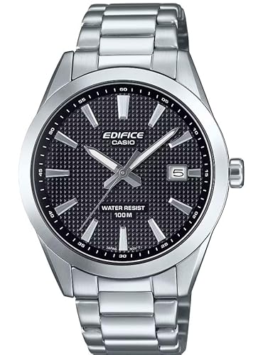 Casio Edifice | EFV160D Series | Date Indicator | Stainless Steel | 100M Water Resistant | Analog Watch | Silver/Black