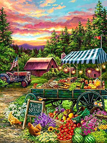 Springbok's 1000 Piece Jigsaw Puzzle Fruit Stand - Grid Cut Pieces - Made in USA