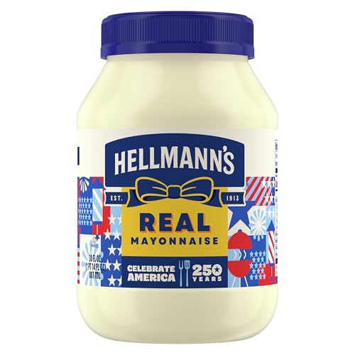 Hellmann's Mayonnaise Real Mayo 1 ct For A Creamy Sandwich Spread or Condiment Rich in Omega-3 ALA, Gluten Free 30 oz