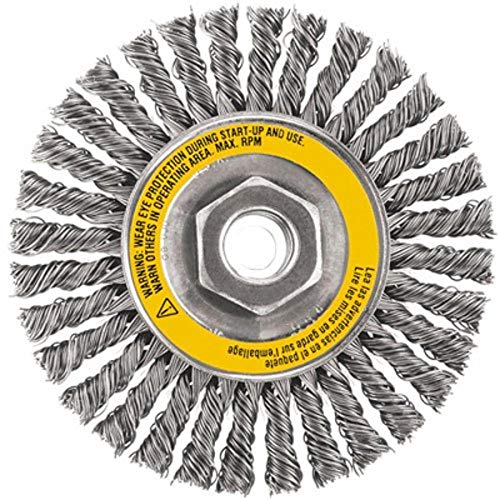 DEWALT Wire Wheel, Stainless, Stringer Bead , 4-Inch x 5/8-Inch, 11 HP, .020-Inch (DW49204)