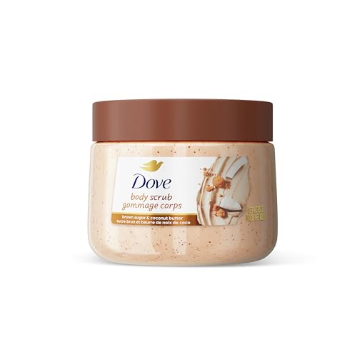 Dove Brown Sugar and Coconut Butter Body Scrub Exfoliates and Deeply Nourishes for Smooth, Radiant Skin 15 oz