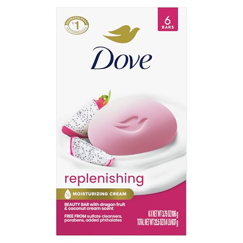 Dove Bar Soap 6 Count Dragon Fruit for Deep Nourishment for Calm, Replenished Skin 3.75 oz