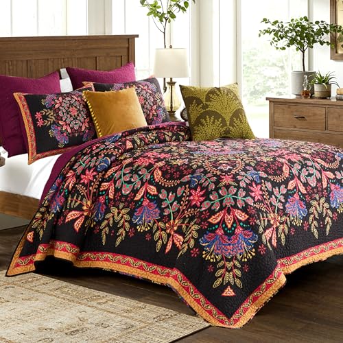 Greenland Home Fashions Jessa Vintage Boho Collection Quilt Set, 3-Piece Full/Queen
