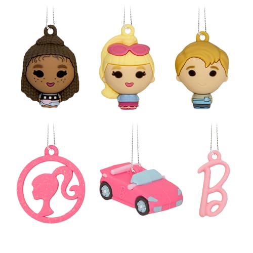 Hallmark Mini Christmas Ornaments, Barbie Miniature Ornaments, Shatterproof, Set of 6, Gifts for Barbie Fans