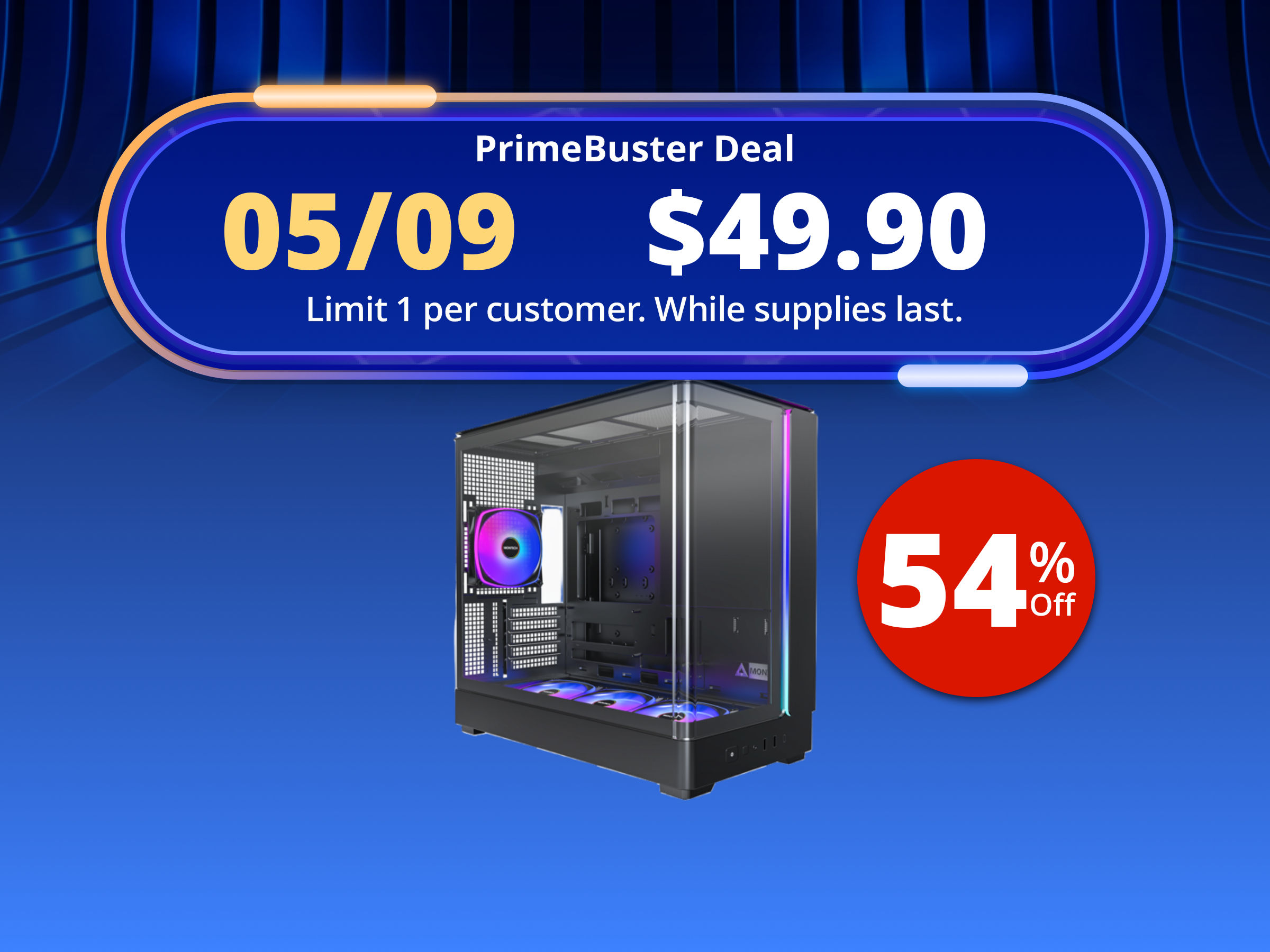 MONTECH KING 15 PRO Micro-ATX PC Case, Curved Panoramic Glass, Chimney Airflow, 360mm Radiator Support, Compact Build for High-Performance Systems, 4 ARGB PWM Fan Pre-Installed with Fan Hub, Black