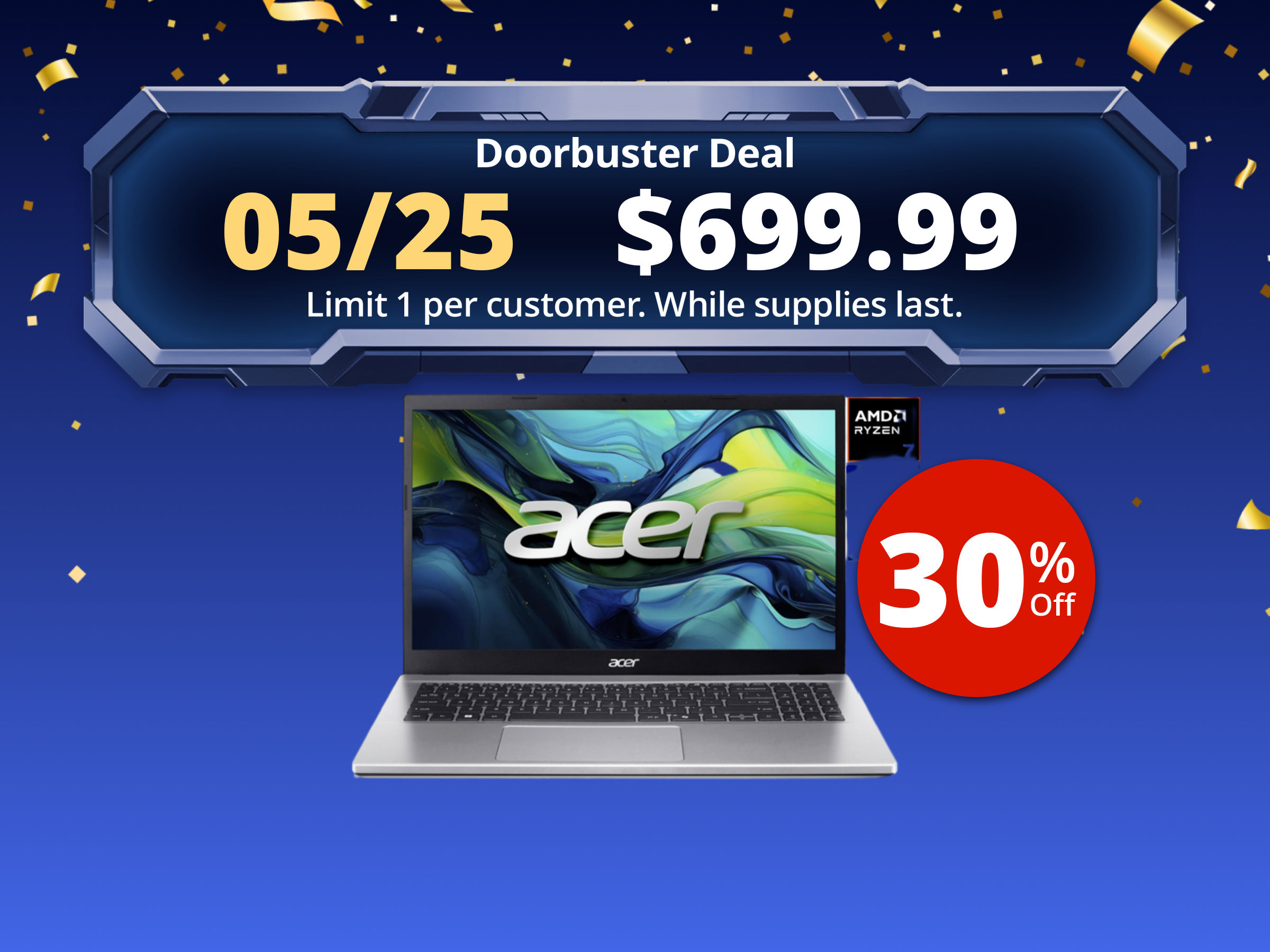 Acer Aspire Go 15 15.6" AMD Ryzen 7 5825U 48GB DDR4 Memory DDR4 3200 512GB PCIe Gen4 SSD Windows 11 Home AG15-42P-R6GZ