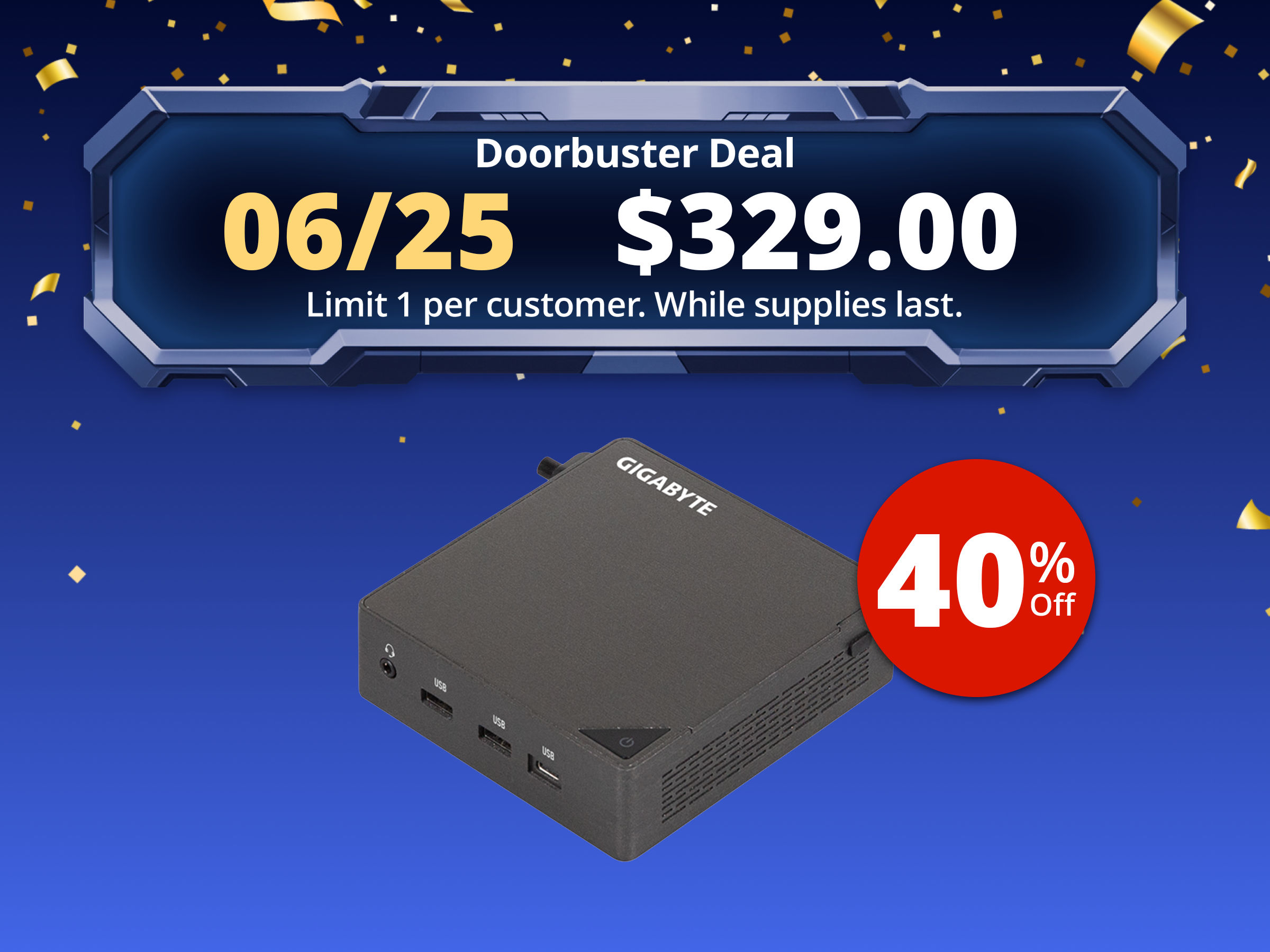 GIGABYTE BRIX SFF Mini PC/Barebone GB-BRU5-225H, Intel® Core™ Ultra 5 processor 225H, Intel® Arc™ Graphics, 130T GPU.