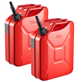 VEVOR 2-Pack 5.3-Gallon Metal Fuel Jerry Cans w/ Spouts $42.01 Shipped