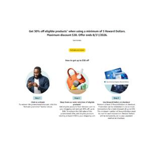 [YMMV] AMEX : Get 30% off eligible products&sup1; when using a minimum of 3 Reward Dollars