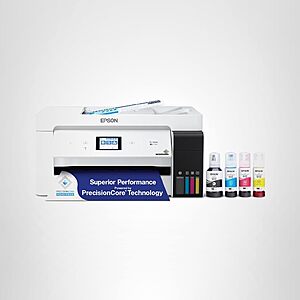 Epson EcoTank ET-15000 Wireless Color All-in-One Supertank Printer with Scanner, Copier, Fax, Ethernet and Printing up to 13 x 19 Inches, White