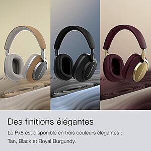 Bowers & Wilkins Limited Edition Px8 Over-Ear Bluetooth Headphones, Advanced Active Noise Cancellation Wireless Headphones, Luxurious Materials, 30-Hr Battery Life, 15-Min Charging, Royal Burgundy