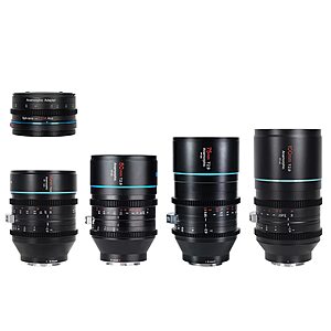 SIRUI T2.9 1.6X Full-Frame RF-Mount Anamorphic Lens Set with 1.25x Anamorphic Adapter (35mm,50mm,75mm,100mm) $1888.41