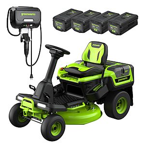 Greenworks 80V 30" Cordless Riding Lawn Tractor, (4) 6.0Ah Batteries and 600W Charger $2499.99
