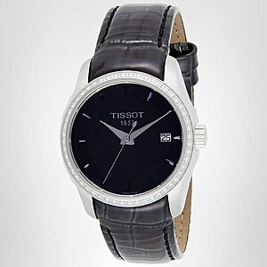 Tissot Couturier Lady 32mm, Swiss Quartz Watch for Women, Stainless Steel Case, Black Dial, T0352106605100 $800
