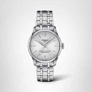 Tissot Womens Tissot Chemin des Tourelles Powermatic 80 34 mm 316L Stainless Steel case Automatic Watches, Grey, Stainless Steel, 18 (T1392071103100) $531.99