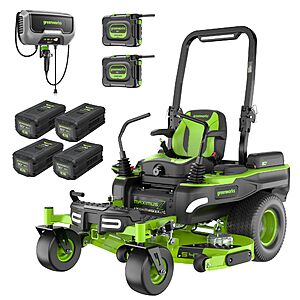 Greenworks 80V 54" MaximusZ Zero Turn Riding Lawn Mower, (2) 16.0Ah + (4) 6.0Ah Batteries and 1.5kW Fast Charger $4999.99