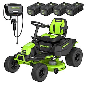 Greenworks 80V 42" CrossoverT Cordless Riding Lawn Tractor, (4) 6.0Ah Batteries and 600W Charger $2999.99