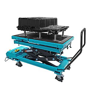 Big RED Electric Hydraulic Lift Table, 1.2 Ton (2645 lbs) Capacity &ndash; Adjustable Height Mobile Platform for E-Vehicle & Car Battery Handling, with Dual Pump Control $3239.99