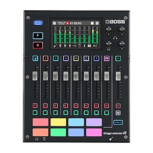 BOSS Gigcaster 8 | 8-Channel Audio Streaming Mixer with Direct Guitar/Bass Input | 4 XLR/TRS Combo Inputs | 8 SFX Pads | 20x14 USB Audio Interface | Onboard Recording $549.99
